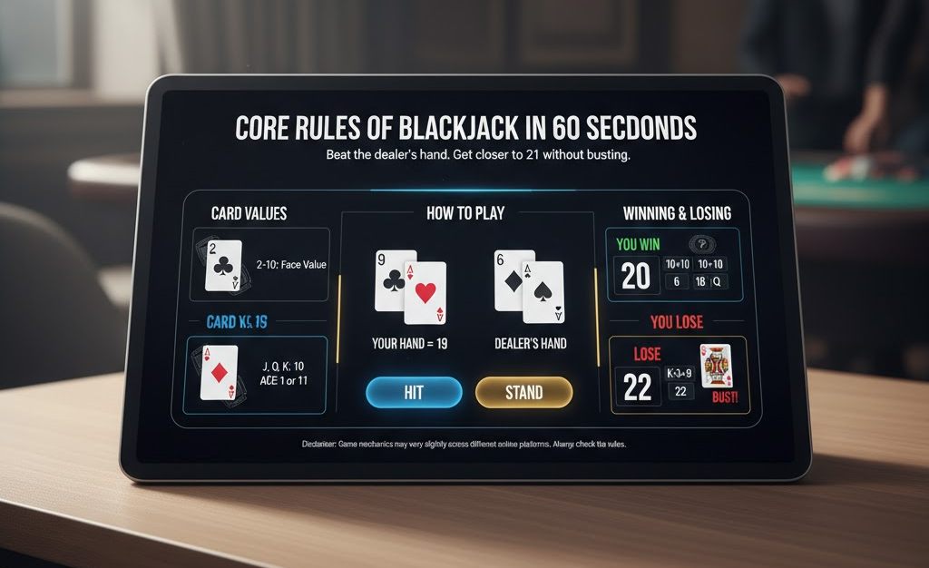 Core Rules of Blackjack in 60 Seconds