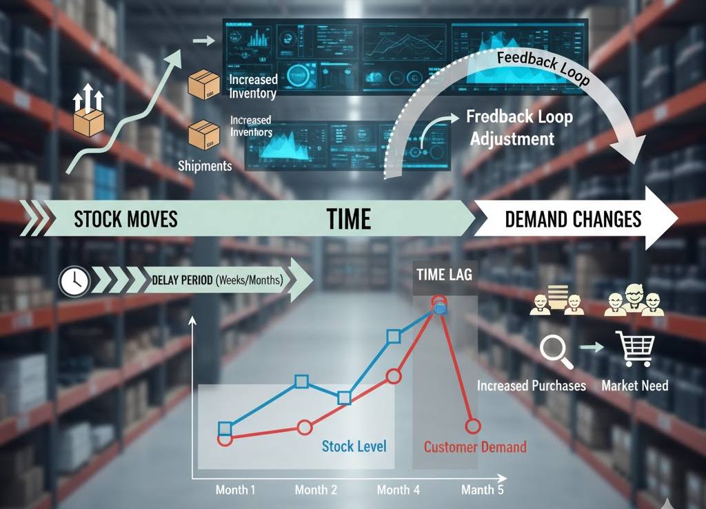 Understanding Time Delays Between Stock Moves and Demand Changes