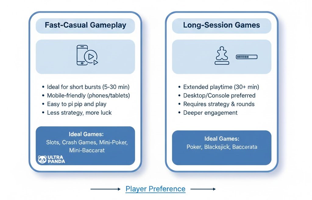 Fast-casual gameplay vs long-session games