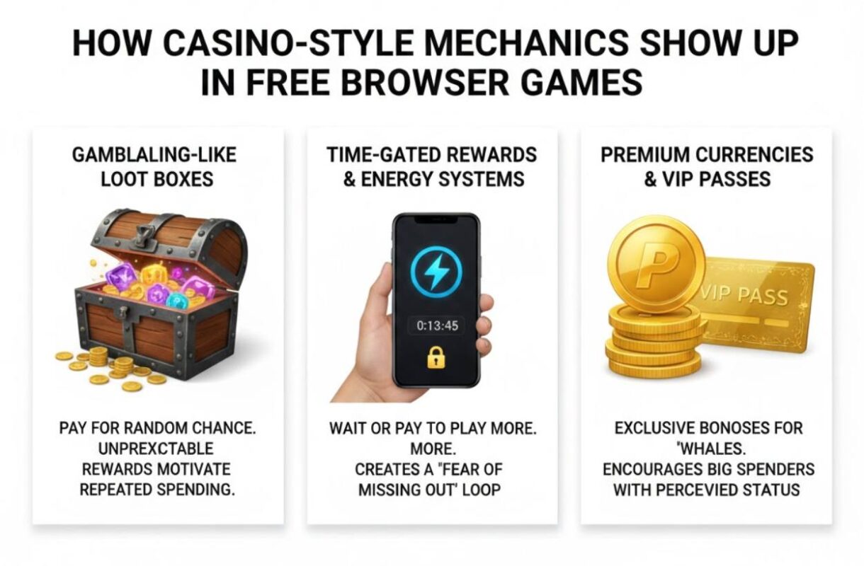 How Casino-Style Mechanics Show Up in Free Browser Games