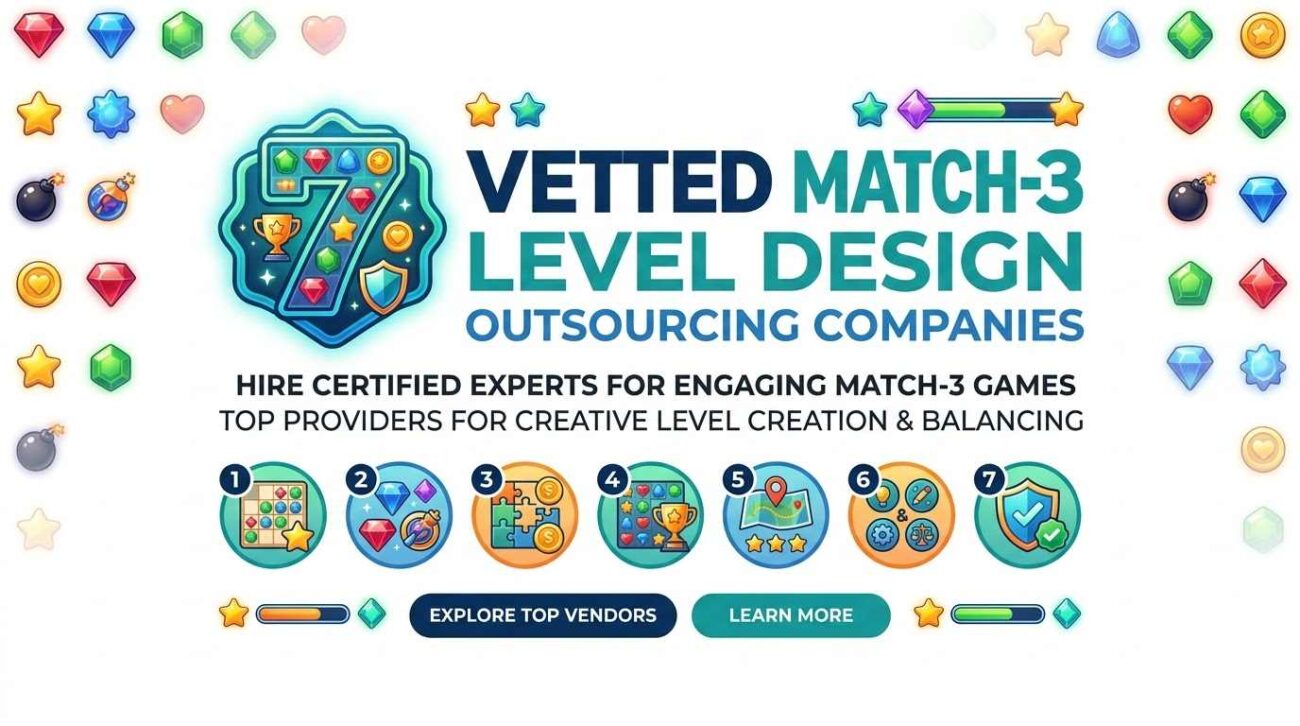 7 Vetted Match-3 Level Design Outsourcing Companies