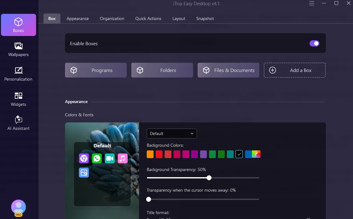 Automatic Desktop Organization in One Click