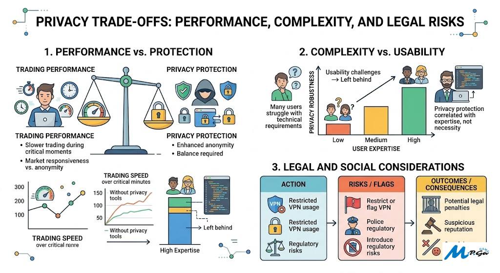 Privacy Trade-offs: Performance, Complexity, and Legal Risks