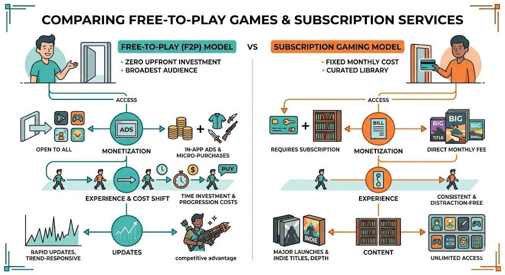 Comparing the Value of Free-to-Play Games Against Subscription Services