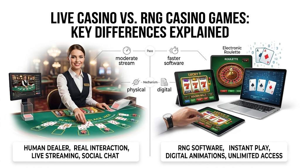 Live Casino vs. RNG Casino Games: Key Differences Explained