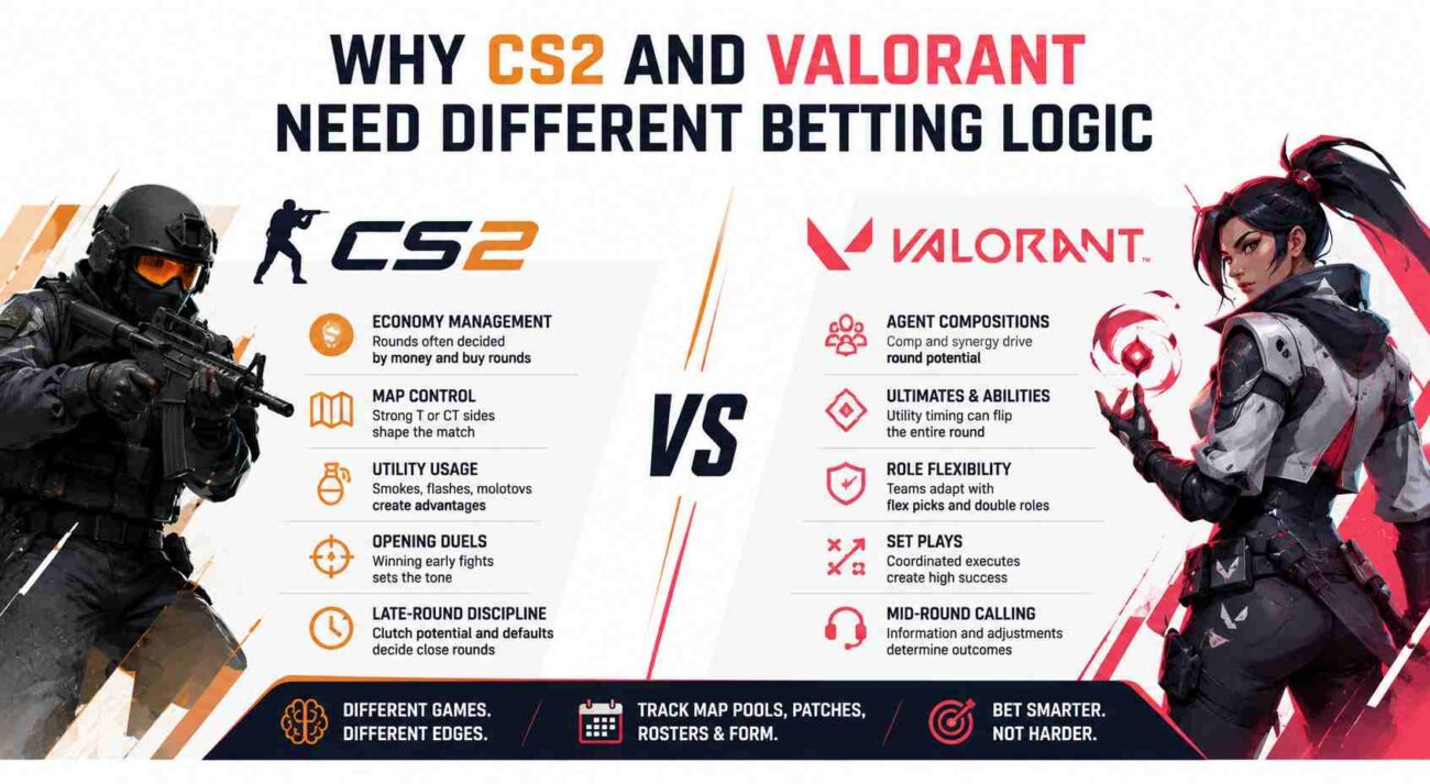 Why CS2 And Valorant Need Different Betting Logic