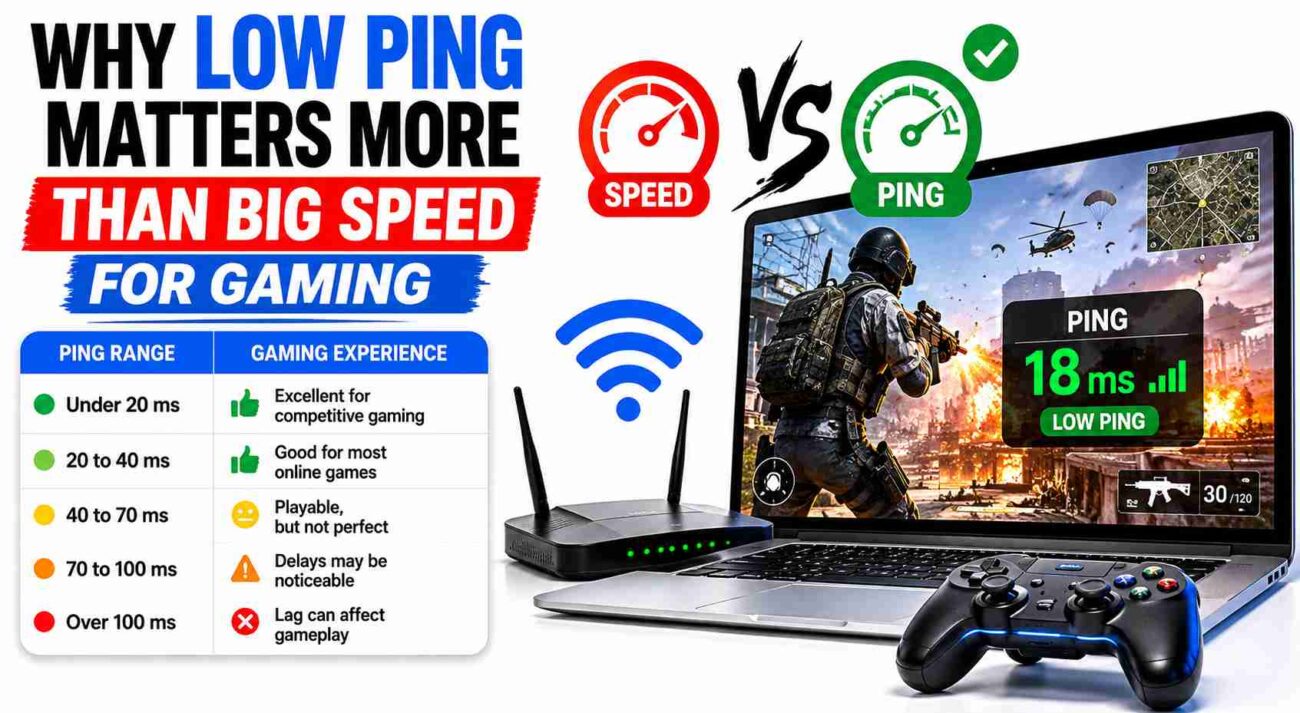 Why Low Ping Matters More Than Big Speed For Gaming