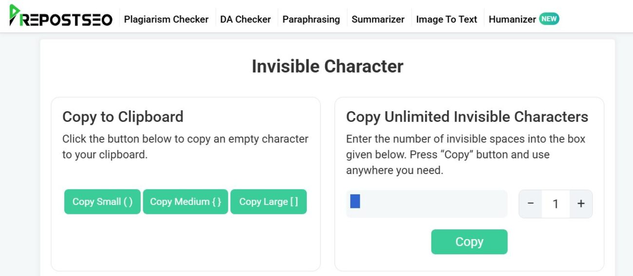 Copy Invisible Characters First
