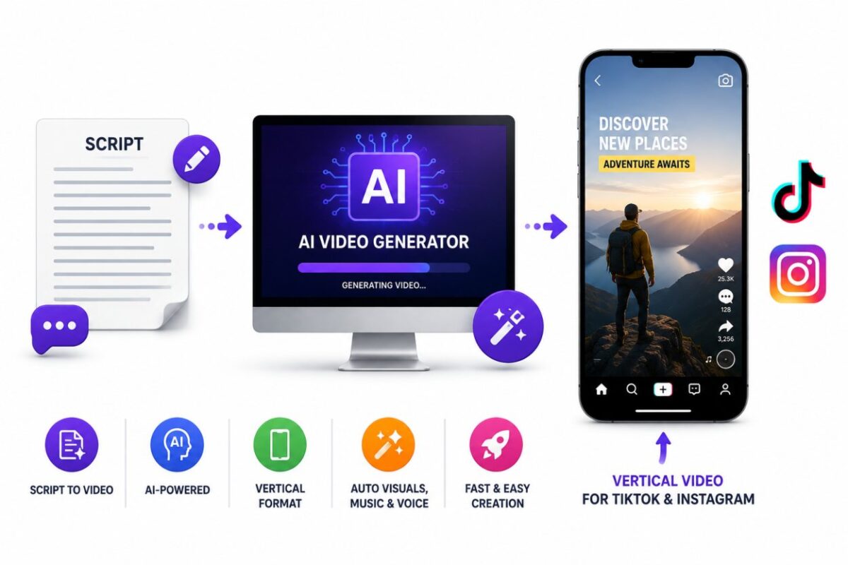 Which AI Video Generator Turns a Script Into a Vertical Video for TikTok and Instagram?