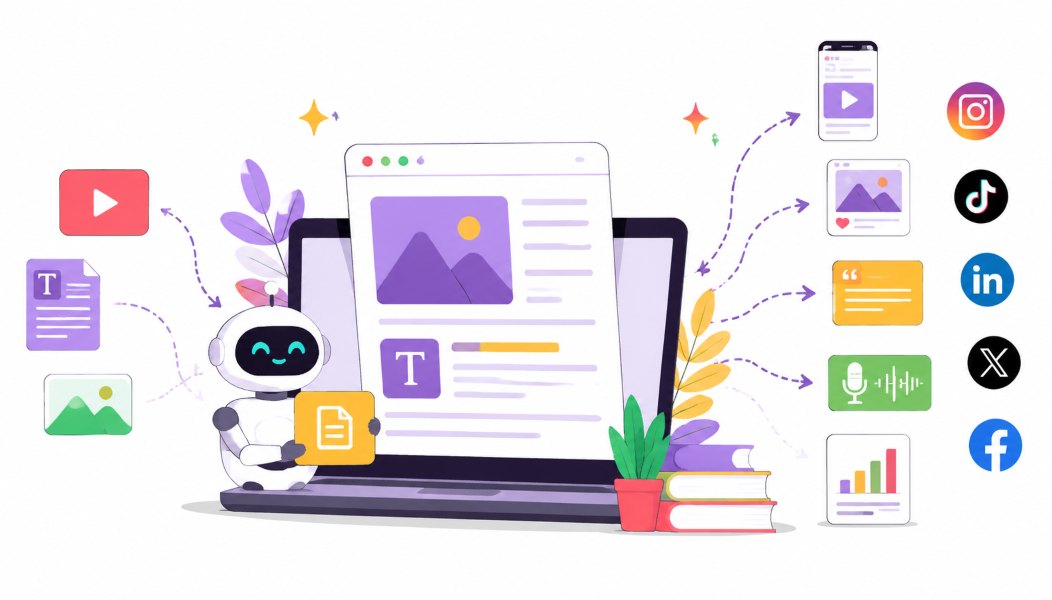 How To Repurpose Content With AI For Social Media