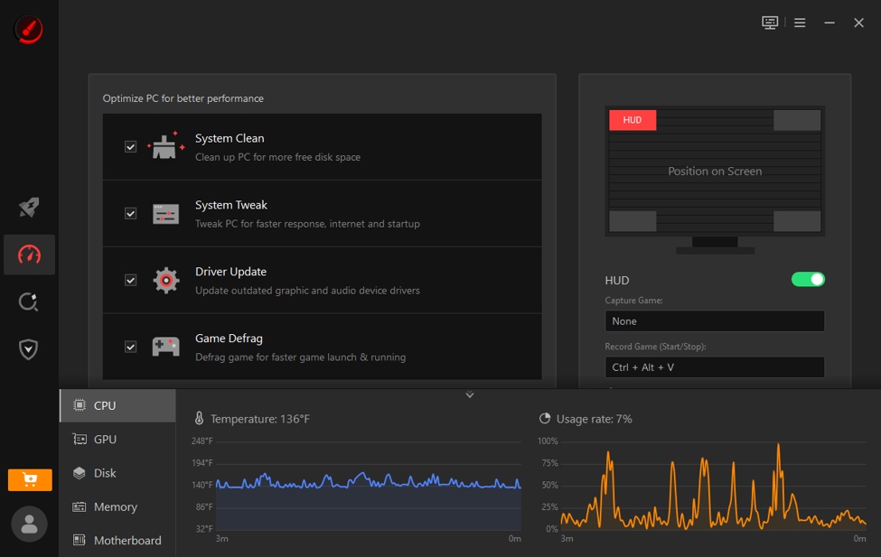 Turn on the HUD and Real-Time Monitor